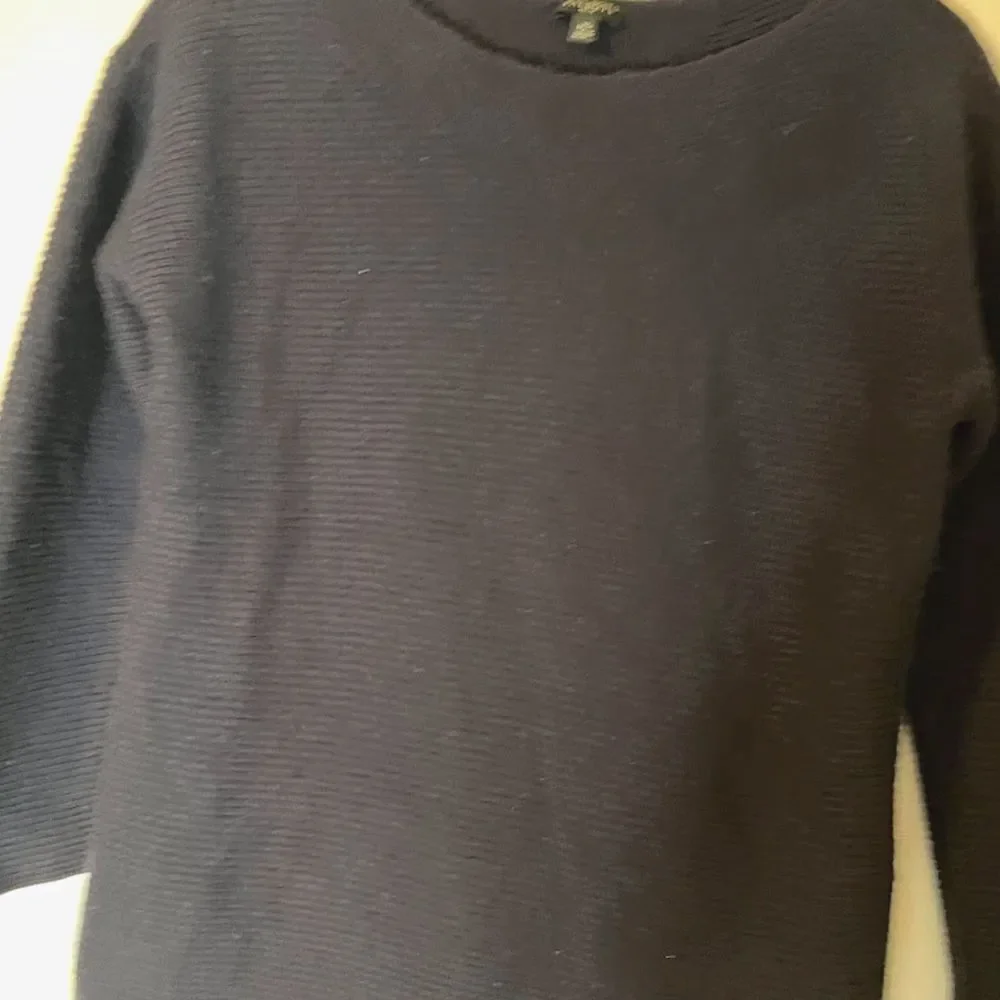 Talbots Petites Sweater M Navy Blue Lambswool Blnd Preppy Dark Academia Heritage - Picture 5 of 9